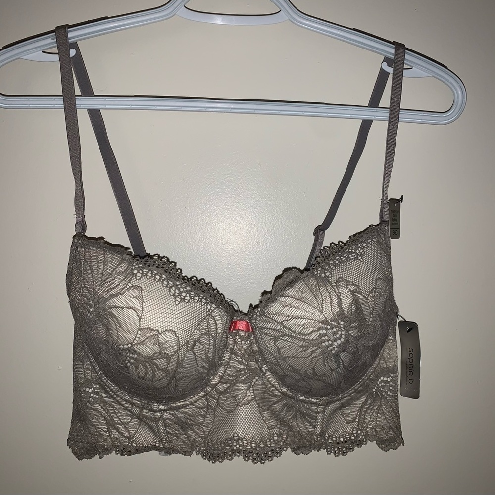 NWT 36C Sophie b. grey multiway demi bra